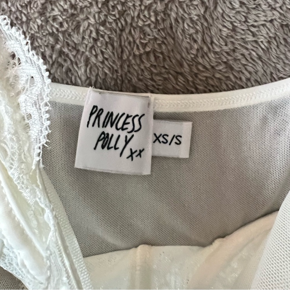 NWOT Princess Polly Brentwood Top White - Picture 3 of 4